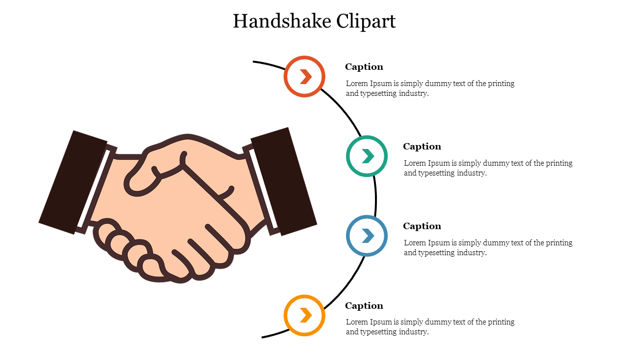 Editable Handshake Clipart PPT Slide Template Designs
